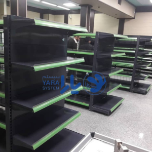 قفسه فلزی دوطرفه وسط فروشگاهی 4 قفسه فلزی دوطرفه وسط فروشگاهی